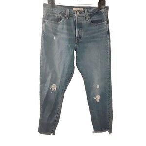 Levi’s Women's Sz 30 Wedgie Tapered Button Fly Distressed Jeans (30''x27")